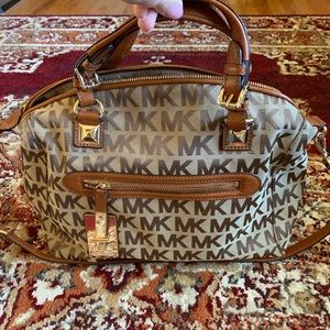 Tan and brown Michael Kors shoulder bag